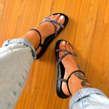 Women's  Sandal Black Colors Strass Luxor - 黑色 - 查看 2