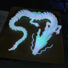 1pc New 3D Luminous Dragon Full Jointed Glow In The Dark Dragon, UV Absorbing Gradual Glow Dragon, Creative Blessing Decoration, Fish Tank Decor, Car Decor, 2025 New Year, Birthday, Easter Decoration Gift - Multicolor - View 3