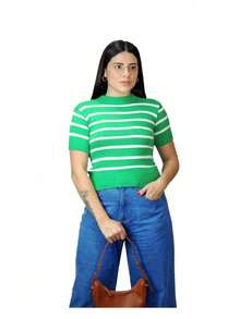 Cropped Strap Knit Summer Women's Fashion Blogger - 綠色 - 查看 1