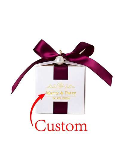 50pcs Personalized Gift Packaging Box For Weddings & Special Events, Custom-Made For Elegant Celebrations, Perfect For Wedding, Birthday, Baptism