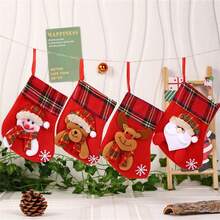 圣诞装饰品 圣诞老人小袜子 圣诞树饰品 圣诞袜 礼品袋 - 彩色 - 查看 1