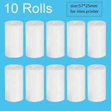 Mini Printer Paper, 57 X 25 Mm Non-Adhesive Printable Paper Rolls Thermal Paper Rolls For Pocket Thermal Receipt Thermal Printer And Most Mini Instant Camera Refill For Journal/DIY Scrapbook/Travel/Notes/Lists/Label/Memo Back To School