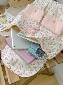 New Outdoor Travel Storage Mini Backpack For Girls, Floral Pattern Lightweight School Bag - White - View 10