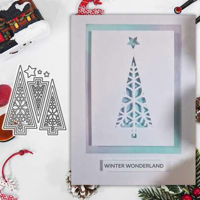 Juego de troqueles de corte de metal para Navidad: Troqueles de corte en forma de copo de nieve, árbol de Navidad para manualidades, arte, regalos hechos a mano, tarjetas de bendición, cumpleaños, agradecimiento y Halloween