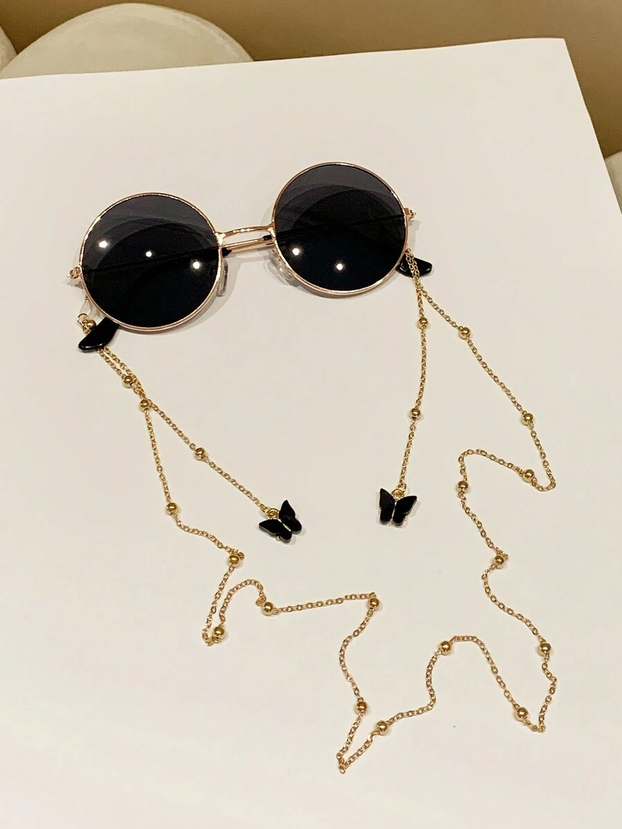 Butterfly Design Metal Fashion Eyeglass Chain (Eyeglasses Not Included) - Multicolor - View 1