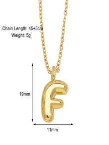 Bubble Letter Stainless Steel Necklace Gold For Women - 18K Gold-Plated Initial Necklace, Delicate Letter Gold Necklace, Layered Gold Necklace, Stylish Initial Necklace Jewelry