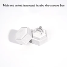 1pc Velvet Ring Box/Earring Box/Jewelry Box/Hexagon Jewelry Box, Jewelry Packaging Box/Elegant Small Gift Box For Couple Or Friend - Multicolor - View 17