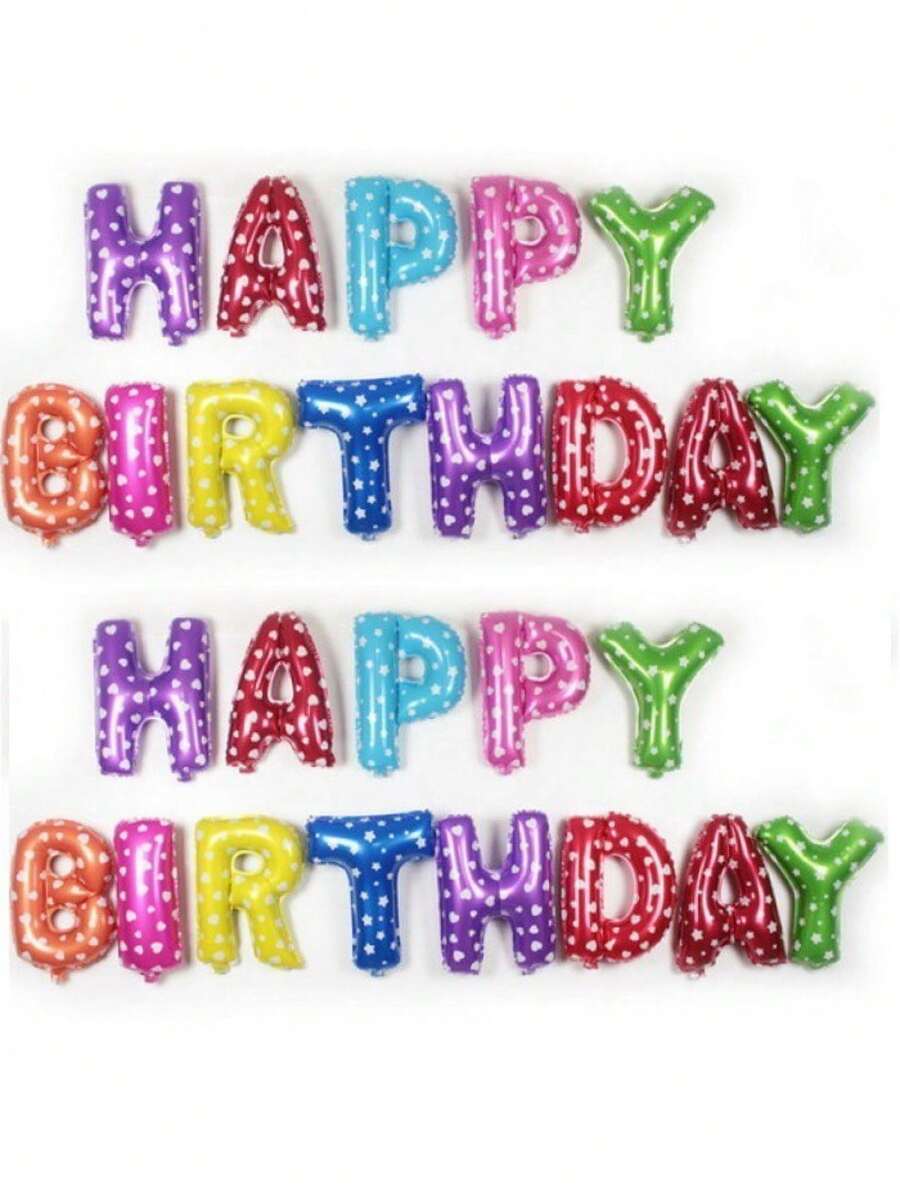 13 Letters Happy Birthday Balloon 40cm Colorful Birthday Decoration - 彩色 - 查看 1