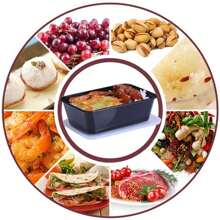 10 piezas de recipientes reutilizables de plástico negro de 25 onzas para almacenamiento de alimentos, recipientes de preparación de comidas con tapas, cajas de envasado para hornear, cajas de almuerzo rectangulares para frutas y postres, regalo de Navidad - Multicolor - Ver 3