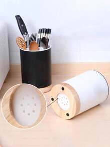 1 Peça Caixa de Armazenamento de Talheres de Cozinha para Hashis, Colheres e Facas com Base de Drenagem Removível, Pote de Armazenamento de Talheres, Suporte de Tubo de Talheres de Plástico com Vários Compartimentos e Bottom Coador - Acessórios de Casa e Cozinha, Armazenamento de Cozinha, Organizador de Cozinha, Itens de Armazenamento, Cozinha, Armazenamento, Organizador, Organização, Organizadores, Organizador de Gaveta, Viagem, Itens de Cozinha, Utensílios de Cozinha, Ferramentas de Cozinha, Coisas de Cozinha, Decoração de Casa, Presentes de Natal, Presentes de Casa, Decoração de Quarto