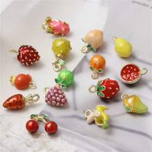 5/10pcs Assorted Metal 3D Fruit Shaped DIY Pendant Charms For Earrings, Bracelets, Keychains, Bags - Multicolor - View 12