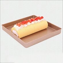 1 khay nướng bằng thép cacbon chống dính, có sẵn hình chữ nhật/vuông, sâu/nông, nhiều kích cỡ khác nhau. Thích hợp để nướng bánh quy, bánh mì, bánh ngọt - Vàng - Xem 8