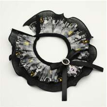 可调节万圣节宠物项圈，带围兜，适用于猫和狗 - 黑色 - 查看 7