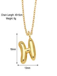 Bubble Letter Stainless Steel Necklace Gold For Women - 18K Gold-Plated Initial Necklace, Delicate Letter Gold Necklace, Layered Gold Necklace, Stylish Initial Necklace Jewelry