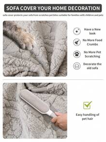 Capa de sofá elástica Jacquard de 1 peça, serve para sofá em formato de L de 1-2-3-4 lugares, almofada de assento e capa de encosto, todas as estações - Cinza claro - Ver 6