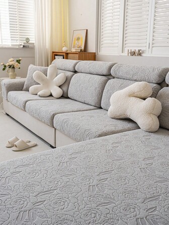 1pc Jacquard Stretch Sofa Cover, Fits 1-2-3-4 Seater L-Shaped Sofa Seat Cushion & Backrest Cover, All Seasons