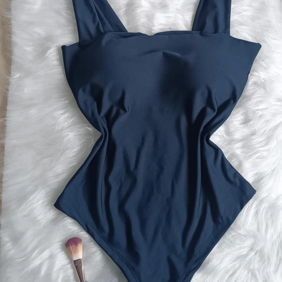 SUPLEX WIDE STRAP BODYSUIT WITH PAD - Navy Blue - View 1