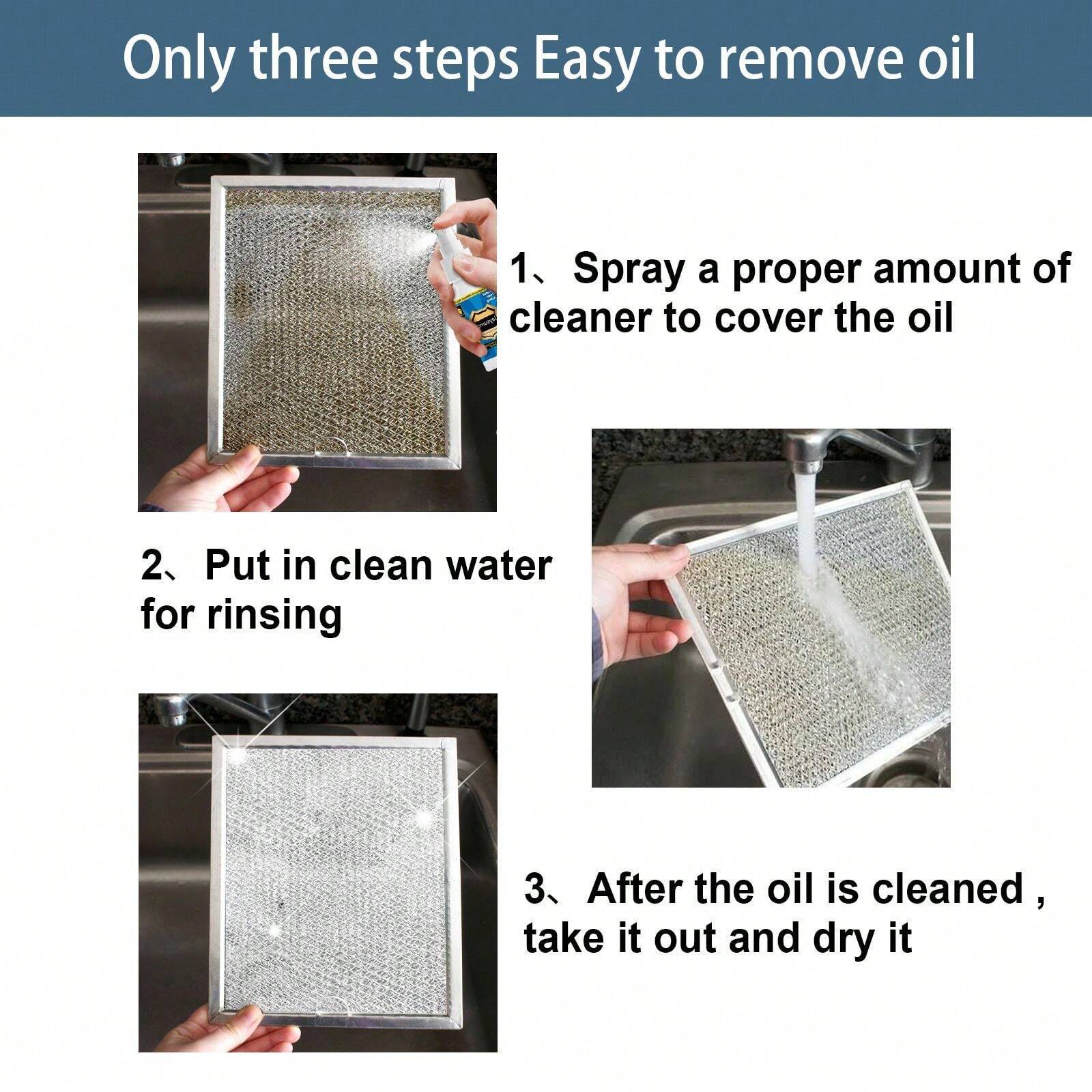 JueFish 4 Pcs Oil Stain Cleaner, Kitchen Range Hood Heavy Oil Stain