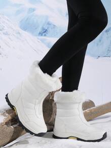 女式户外雪地靴，保暖内衬，防水，保暖 - 白色 - 查看 5