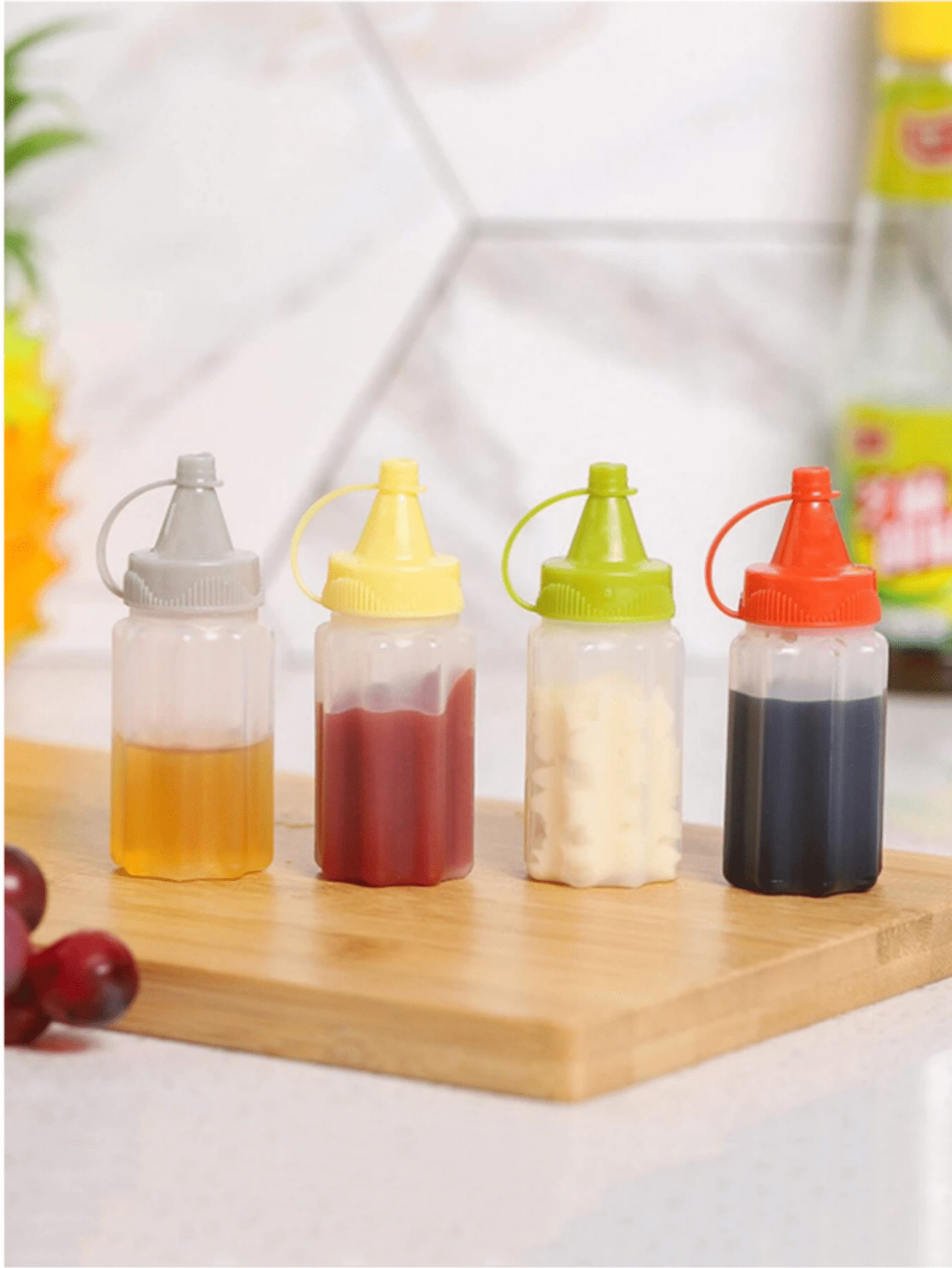 1pc Sauce Bottle, Plastic Condiments Dispenser For Salad Dressing, Ketchup - Multicolor - View 1