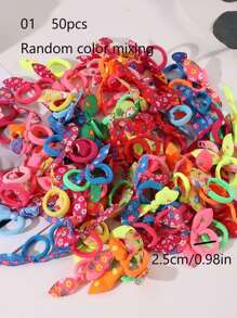 100pcs Solid Hair Tie - Black - View 4