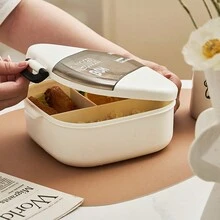 Hộp đựng cơm trưa Bento chia ngăn, hộp đựng thức ăn chống rò rỉ, an toàn với lò vi sóng và máy rửa chén - Nhiều màu - Xem 6