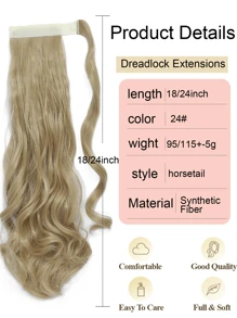 Curly Wave Ponytail Extension 18&24 Inch Heat Resistant Synthetic Wavy Hairpiece Wrap Around Pony Tail Hair Extensions Hairpieces For Women Girls