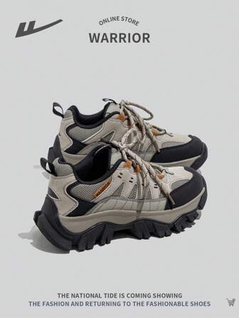 WARRIOR Stijlvolle sportieve casual wandelschoenen, antislip, beschermende enkel, lichtgewicht, veelzijdige buitensportschoenen, vuilafstotend, nieuw design voor alle seizoenen