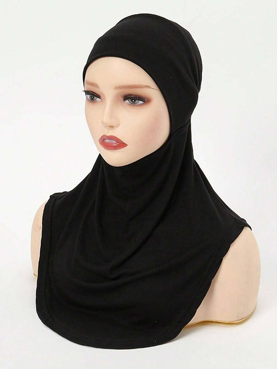 Khăn choàng nữ Hijab trơn kiểu kéo vào dùng ngoài trời mọi mùa cho Abaya hàng ngày dưới mũ