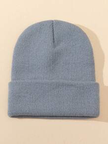 1 chiếc mũ len dệt kim ấm áp ngoài trời Unisex, thích hợp để đội hàng ngày - Xám - Xem 2