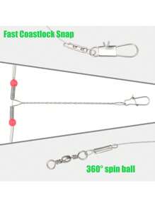 Fishing Leaders Stainless Steel Fishing Rigs Fishing Gear Tackle High-Strength Fishing Wire, With Swivel Snaps Beads For Lures Bait Hooks