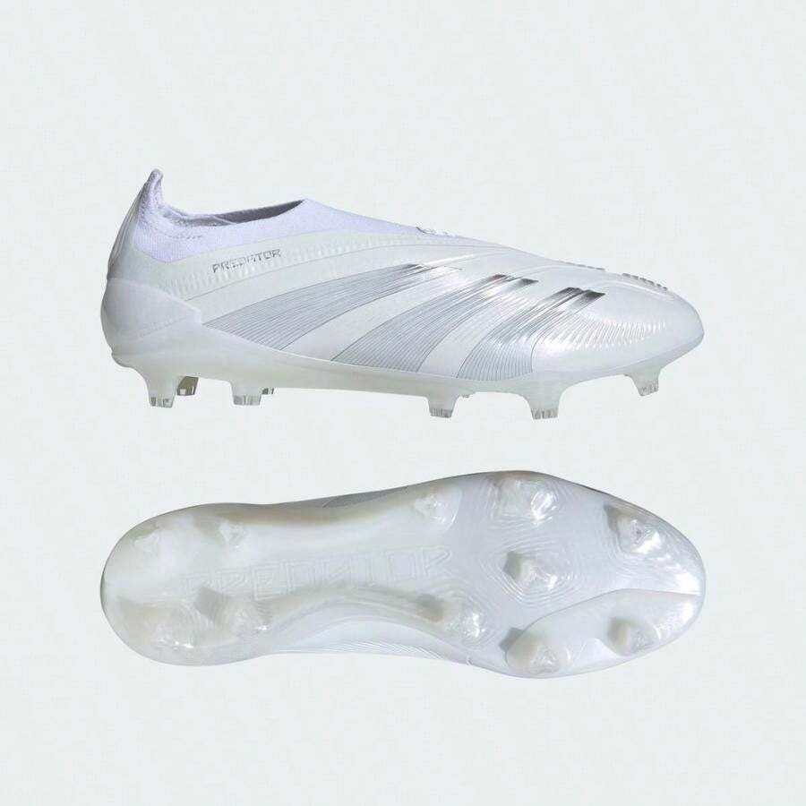 Tacos de fútbol para campo firme Predator 24 Elite sin cordones para hombres de - blanco nube / plata metalizado / blanco nube - Ver 1