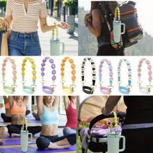 1pc Silicone Hand-Woven Water Bottle Handle With Flowers, Bohemian Daisy Woven Water Bottle Straps For Cups , Perfect For Outdoor Activities And Sports, Fits Most 8-40 Oz Bottles, Mother's Day Gift