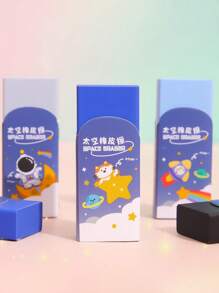 1pc Random Design Cute Cartoon Space Erasers, Clean Marks Without Leaving Trace, Suitable Gift For Students, School Supplies, Back To School