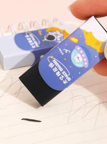 1pc Random Design Cute Cartoon Space Erasers, Clean Marks Without Leaving Trace, Suitable Gift For Students, School Supplies, Back To School