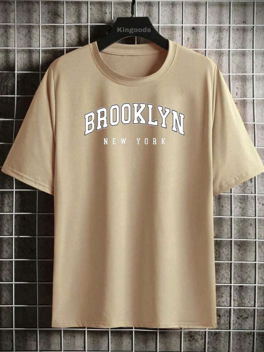 BROOKLYN NEW YORK Men's T-Shirt Premium Cotton Shirt NEW RELEASE - Màu be - Xem 1