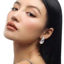 1 Pair New Fashion Elegant Personalized Water Drop UV Plated CCB Dangle Earrings - CCB - View 6