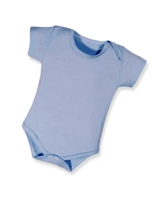 8 Piece Baby Bodysuit Kit Short Sleeve Summer Mesh Plain And Printed Cotton Girl And Boy - 藍色 - 查看 4