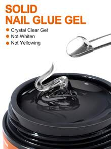 TWOING 30g Solid Nail Glue Gel For False Nail Tips, Huge Capacity Press On Nail Glue Strong Adhesive Solid Rhinestone Glue Gel For Salon Art DIY At Home, Need UV Light Cured - Trong sáng - Xem 3