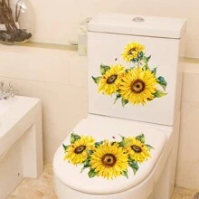 1 件向日葵防水马桶贴、浴室墙壁装饰贴、贴纸、墙贴花、乙烯基贴花用于家居装饰、春季装饰品让您的家焕然一新、拉玛装饰贴纸礼物生日毕业 - 彩色 - 查看 7