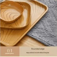 1/2/4/8 件木纹 PP 小吃托盘、开胃菜盘、水果盘、糖果盘、甜点盘、下午茶托盘、现代木纹餐盘圣诞礼物 - 彩色 - 查看 9