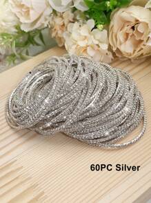 Bracelet de tennis ultra-fin de 2 mm avec perles en cristal blanc, élastique pour femmes