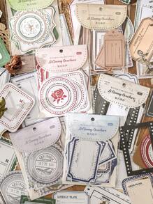 20pcs/Pack Vintage Embossed Memo Cards Decorative Background Papers For Diary/Scrapbooking Back To School - Multicolor - View 1