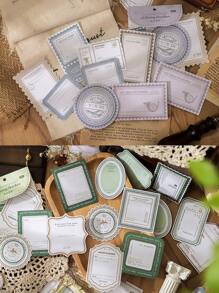 20pcs/Pack Vintage Embossed Memo Cards Decorative Background Papers For Diary/Scrapbooking Back To School - Multicolor - View 3