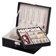 Joyero Baúl Estuche Organizador Almacenamiento Accesorios - Rosa - Ver 4