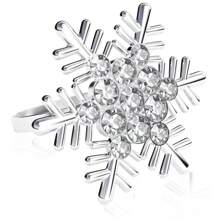 雪花圣诞餐巾环、金银雪花餐巾扣、钻石雪花餐巾环用于餐桌布置 - 乡村风格的餐桌布置装饰，适合婚宴、圣诞节、感恩节假期派对晚宴 - 彩色 - 查看 10