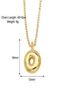 Bubble Letter Stainless Steel Necklace Gold For Women - 18K Gold-Plated Initial Necklace, Delicate Letter Gold Necklace, Layered Gold Necklace, Stylish Initial Necklace Jewelry