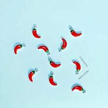 10 piezas Dijes de aleación con diseño de chile pequeño de dibujos animados, accesorios para joyería hecha a mano - Multicolor - Ver 4