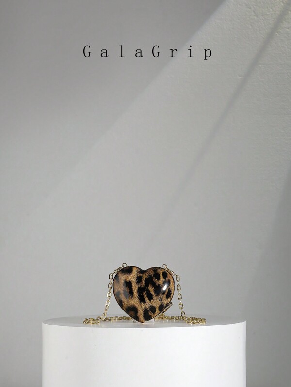 New Fashion Leopard Print Acrylic Box Clutch Handbag With Chain Strap Crossbody Bag For Women, Cheetah Print Bag For Women Leopard Comeback