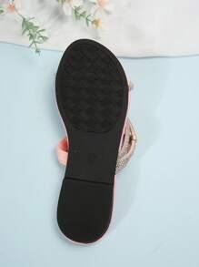 Colorful Rhinestone Bow Dual-Wear Women's Sandals, French Fashion Silver Flat Slippers Suitable For Date, Party, Home, Casual Daily Wear, Summer & Autumn
